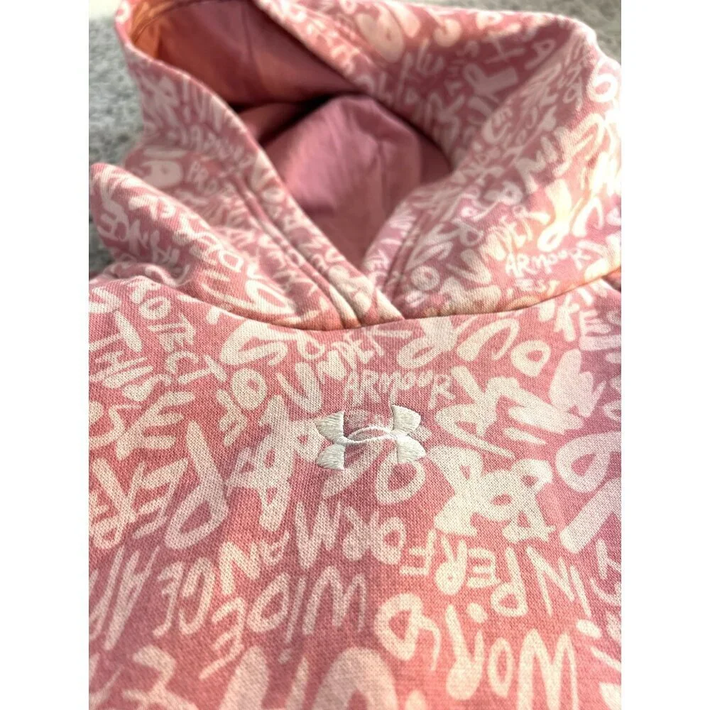 Underarmour Girls Hooded Jogging Suit Pink Size M